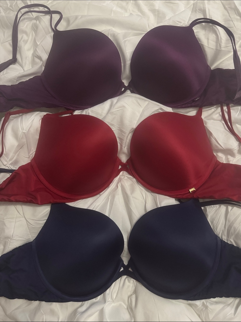Victoria's Secret Very Sexy Push Up in Purple, Red & Navy